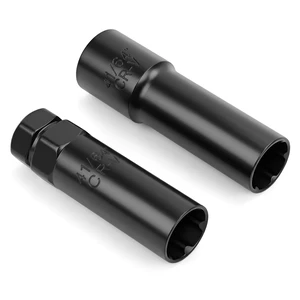 1/2" Drive and 3/4"&13/16" Hex Socket Set for 6 Spline Lug Nuts, 19mm and 21mm Outer Hexagon Wheel Lug Key fit M12x1.5,M12x1.25,1/2"-20 Small Nuts,Easy Installation with Hand and Impact Wrench 1/2" Drive and 3/4"&13/16" Hex Socket Set for 6 Spline Lug Nuts, 19mm and 21mm Outer Hexagon Wheel Lug Key fit M12x1.5,M12x1.25,1/2"-20 Small Nuts,Easy Installation with Hand and Impact Wrench