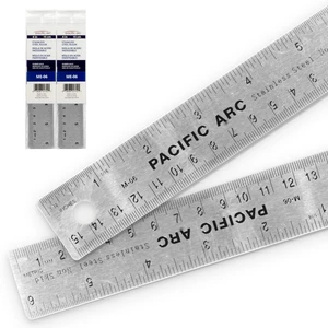 2 Pack | Stainless Steel 6 Inch Metal Ruler Non-Slip Cork Back, with Inch and Metric Graduations 2 Pack | Stainless Steel 6 Inch Metal Ruler Non-Slip Cork Back, with Inch and Metric Graduations