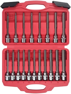 3/8 Inch Drive Extra Long allen hex bit socket set,19-Piece Standard SAE & Metric Allen socket set, S2 Alloy steel, Automobile repair tools 3/8 Inch Drive Extra Long allen hex bit socket set,19-Piece Standard SAE & Metric Allen socket set, S2 Alloy steel, Automobile repair tools
