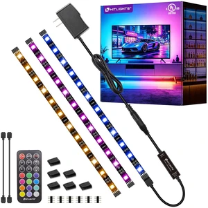 LED Strip Lights Kit, RGB Color Changing Tape Light Pre-Cut 3FT UL Listed with RF Remote 12V Power Supply Connectors, Dimmable 12 Colors 19 Dynamic Modes for Cabinet Shelf Display Backlight LED Strip Lights Kit, RGB Color Changing Tape Light Pre-Cut 3FT UL Listed with RF Remote 12V Power Supply Connectors, Dimmable 12 Colors 19 Dynamic Modes for Cabinet Shelf Display Backlight