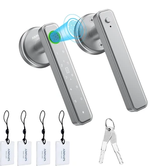 Fingerprint Door Lock, Door Locks for Bedroom, Keyless Entry Door Knob with Handle,Generate Passcode Remotely-Smart Door Lock for Apartment, Office (Silver 01) Fingerprint Door Lock, Door Locks for Bedroom, Keyless Entry Door Knob with Handle,Generate Passcode Remotely-Smart Door Lock for Apartment, Office (Silver 01)