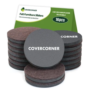 Felt Furniture Sliders for Hardwood Floors 16 PCS, 3 1/2" Brown Felt Furniture Pads for Hardwood Floors, Furniture Moving Sliders, Heavy Duty Felt Movers Sliders, Chair Leg Floor Protectors Felt Furniture Sliders for Hardwood Floors 16 PCS, 3 1/2" Brown Felt Furniture Pads for Hardwood Floors, Furniture Moving Sliders, Heavy Duty Felt Movers Sliders, Chair Leg Floor Protectors