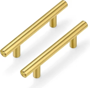 50Pack Gold Cabinet Handles 3 Inch Hole Center-Brushed Brass Cabinet Pulls Gold Dresser Drawer Pulls -Stainless Steel Door Hardware for Kitchen Bathroom Bedroom 5 Inch Length 50Pack Gold Cabinet Handles 3 Inch Hole Center-Brushed Brass Cabinet Pulls Gold Dresser Drawer Pulls -Stainless Steel Door Hardware for Kitchen Bathroom Bedroom 5 Inch Length