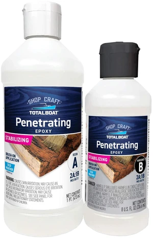 Clear Penetrating Epoxy Wood Sealer - 1.5 Pint Kit, Cold Weather Ideal for Wood Rot Repair & Sealing Plywood; Marine-Grade Epoxy Hardens and Stabilizes; Waterproofs and Protects Outdoor Wood Clear Penetrating Epoxy Wood Sealer - 1.5 Pint Kit, Cold Weather Ideal for Wood Rot Repair & Sealing Plywood; Marine-Grade Epoxy Hardens and Stabilizes; Waterproofs and Protects Outdoor Wood