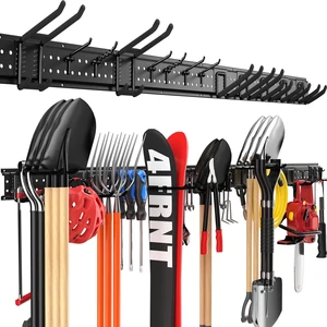 Garage Tool Organizer Wall Mount 66 inches with 13 Adjustable Heavy-Duty Hooks, Garage Organization, Garden Tool Storage Rack, Yard, and Shed, Holds Up to 520 lbs Garage Tool Organizer Wall Mount 66 inches with 13 Adjustable Heavy-Duty Hooks, Garage Organization, Garden Tool Storage Rack, Yard, and Shed, Holds Up to 520 lbs