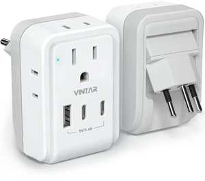 Brazil Power Adapter 1 Pack, Foldable US to Brazil Travel Adaptor 4 American Outlets with 3 USB Ports (2 USB C), 7-in-1 Type N Plug Adapter for US to Brazil Brazilian Brasil Brazil Power Adapter 1 Pack, Foldable US to Brazil Travel Adaptor 4 American Outlets with 3 USB Ports (2 USB C), 7-in-1 Type N Plug Adapter for US to Brazil Brazilian Brasil