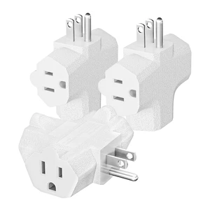 3 Outlet Grounding Adapter, Heavy Duty Plug Extender 3 Pack White 3 Outlet Grounding Adapter, Heavy Duty Plug Extender 3 Pack White