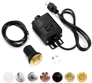 Sink Top Air Switch Kit Garbage Disposal Part by (SHORT/2.5", Polished Gold) Sink Top Air Switch Kit Garbage Disposal Part by (SHORT/2.5", Polished Gold)