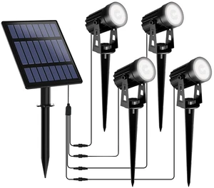 Christmas Solar Garden Spotlight White Outdoor, 4-in-1 Spot Lights 6000K IP65 Waterproof 9.8ft Cable 5W Separated Panel, Auto On/Off Spotlights for Tree Yard Driveway Pathway Pond Halloween Christmas Solar Garden Spotlight White Outdoor, 4-in-1 Spot Lights 6000K IP65 Waterproof 9.8ft Cable 5W Separated Panel, Auto On/Off Spotlights for Tree Yard Driveway Pathway Pond Halloween