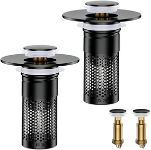 Bathroom Sink Drain Strainer,Universal Pop-Up Sink Stopper Hair Catcher Anti-Clog Stainless Steel Drain Filter Basket, Removable Sink Drain for Bathroom Sink Stopper Bathroom Sink Drain Strainer,Universal Pop-Up Sink Stopper Hair Catcher Anti-Clog Stainless Steel Drain Filter Basket, Removable Sink Drain for Bathroom Sink Stopper