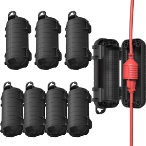 Extension Cord Cover Outdoor, 8 Pack IP54 Water-Resistant Power Cord Protector Electrical Connection Box Outside Cable Safety Cover for Electronics Plug Outlet Tool Holiday Light, Black Extension Cord Cover Outdoor, 8 Pack IP54 Water-Resistant Power Cord Protector Electrical Connection Box Outside Cable Safety Cover for Electronics Plug Outlet Tool Holiday Light, Black