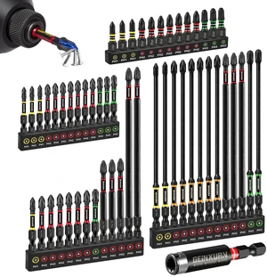52 Piece Impact #1#2#3 Phillips Screwdriver Bits Set, 1 2 3 6 (PH1/PH2/PH3) Magnetic S2 Steel Cross Driver Bits and Impact Bit Holder with Color Coded Base 52 Piece Impact #1#2#3 Phillips Screwdriver Bits Set, 1 2 3 6 (PH1/PH2/PH3) Magnetic S2 Steel Cross Driver Bits and Impact Bit Holder with Color Coded Base