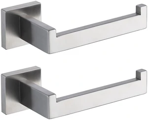 Toilet Paper Holder Brushed Nickel 2 Pack, Toilet Tissue Roll Holders Dispenser and Hangers Wall Mounted for Bathroom & Kitchen, Stainless Steel Modern Square Style (Silver) Toilet Paper Holder Brushed Nickel 2 Pack, Toilet Tissue Roll Holders Dispenser and Hangers Wall Mounted for Bathroom & Kitchen, Stainless Steel Modern Square Style (Silver)