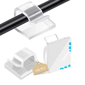 100PCS Cable Clips, Adhesive Wire Clips Cord Organizer, Large Strong for Christmas Lights, String Lights, Fairy Lights, Dash Cam, Wall, Desk, Outdoor Cable Staples Management Clips 100PCS Cable Clips, Adhesive Wire Clips Cord Organizer, Large Strong for Christmas Lights, String Lights, Fairy Lights, Dash Cam, Wall, Desk, Outdoor Cable Staples Management Clips