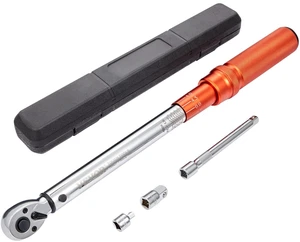 Torque Wrench 3/8-inch Drive 10-80ft.lb/14-110n.m Click Torque Wrench Auto or Instruments Repairing, Chrome Vanadium Steel, Dual-Direction Adjustable, with Double Range Scales, Adapters, Orange Torque Wrench 3/8-inch Drive 10-80ft.lb/14-110n.m Click Torque Wrench Auto or Instruments Repairing, Chrome Vanadium Steel, Dual-Direction Adjustable, with Double Range Scales, Adapters, Orange