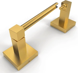 Brushed Gold Toilet Paper Holder Wall Mount for Bathroom Dual-Post Pivoting Tissue Roll Holder with Square Base, Rustproof 304 Stainless Steel, Screw-in, for Hotel Apartments, Modern Brushed Gold Toilet Paper Holder Wall Mount for Bathroom Dual-Post Pivoting Tissue Roll Holder with Square Base, Rustproof 304 Stainless Steel, Screw-in, for Hotel Apartments, Modern