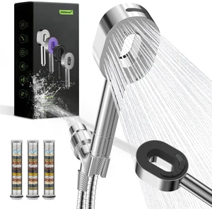 Filtered Handheld Showerhead with 3 Filters, 5 Sprays Shower Head Chrome High Pressure Shower Heads, Brass Holder & 71" Metal Hose, Water Soft Filter Remove Chlorine, Reduce Dry Itchy Skin Filtered Handheld Showerhead with 3 Filters, 5 Sprays Shower Head Chrome High Pressure Shower Heads, Brass Holder & 71" Metal Hose, Water Soft Filter Remove Chlorine, Reduce Dry Itchy Skin