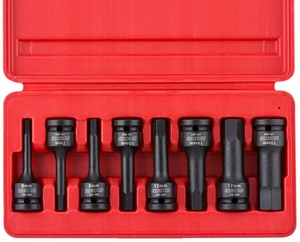 01136B 1/2-Inch Drive Allen Hex Impact Socket Set, Metric, 6 mm - 19 mm, Cr-Mo, 8-Piece 01136B 1/2-Inch Drive Allen Hex Impact Socket Set, Metric, 6 mm - 19 mm, Cr-Mo, 8-Piece