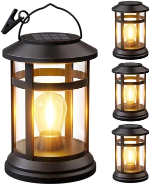 Solar Lanterns Outdoor Waterproof: 4 Pack Hanging Solar Lights for Patio Solar Powered, 800 mAh Battery, Bright LED Warm White, Soft Ambiance Outside Porch Garden Table Decor, Birthday Gifts for Mom Solar Lanterns Outdoor Waterproof: 4 Pack Hanging Solar Lights for Patio Solar Powered, 800 mAh Battery, Bright LED Warm White, Soft Ambiance Outside Porch Garden Table Decor, Birthday Gifts for Mom