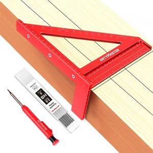 200mm 3D Multi-Angle Measuring Square Ruler, WT103D High Precision Hole Scribing Woodworking Tools, 0-90° Aluminum Alloy Carpenter Square Wood Working Tools, Carpenter Pencils 6 Refills 200mm 3D Multi-Angle Measuring Square Ruler, WT103D High Precision Hole Scribing Woodworking Tools, 0-90° Aluminum Alloy Carpenter Square Wood Working Tools, Carpenter Pencils 6 Refills