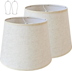 Large Drum Lamp Shades Set of 2, Beige Linen, 12x16x11 Inch Easy-to-install classic drum shades complement farmhouse,modern & rustic décor for living rooms,bedrooms,offices,guest rooms Large Drum Lamp Shades Set of 2, Beige Linen, 12x16x11 Inch Easy-to-install classic drum shades complement farmhouse,modern & rustic décor for living rooms,bedrooms,offices,guest rooms