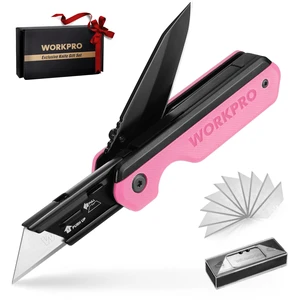 2-in-1 Folding Knife/Utility Knife, Wood Handle, G10 Handle Quick-Change Box Cutter, Liner Lock, Belt Clip, 10 SK5 Blades, Carton Cutting, Camping, Hiking, DIY Projects, Pink Ribbon 2-in-1 Folding Knife/Utility Knife, Wood Handle, G10 Handle Quick-Change Box Cutter, Liner Lock, Belt Clip, 10 SK5 Blades, Carton Cutting, Camping, Hiking, DIY Projects, Pink Ribbon