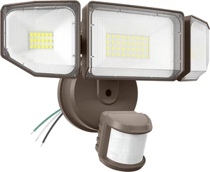 85W LED Security Lights Motion Sensor Light Outdoor, 8500LM Dusk to Dawn, IP65 Waterproof, 6500K, 3 Head Motion Detected Flood Light, Floodlight for Outside, Garage, Yard, Porch (Brown) 85W LED Security Lights Motion Sensor Light Outdoor, 8500LM Dusk to Dawn, IP65 Waterproof, 6500K, 3 Head Motion Detected Flood Light, Floodlight for Outside, Garage, Yard, Porch (Brown)
