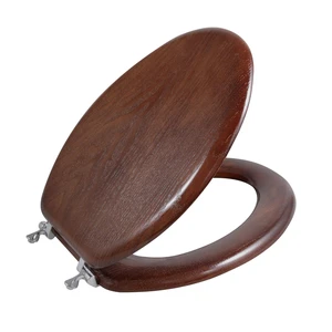 Durable Wood Veneer Natural Toilet Seat Metal Hinged Easy Clean Anti-scratch American Standard(Elongated,Dark Walnut) Durable Wood Veneer Natural Toilet Seat Metal Hinged Easy Clean Anti-scratch American Standard(Elongated,Dark Walnut)