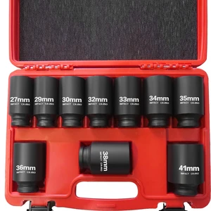 1/2" Drive Deep Impact Socket Set,10 PCS,Metric (27mm to 41mm) 6-Point,Cr-Mo Steel,Heavy Duty Impact Socket Set,With a Storage Case 1/2" Drive Deep Impact Socket Set,10 PCS,Metric (27mm to 41mm) 6-Point,Cr-Mo Steel,Heavy Duty Impact Socket Set,With a Storage Case