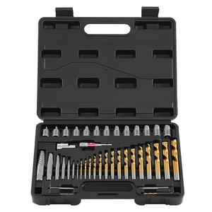 41-Piece Screw Extractor and Left Hand Drill Bits Set, Easy Out Screw Extractor Kit with HSS Steel Reverse Drill Bit for Broken Nuts, Stripped Bolts Remove, Adapters 41-Piece Screw Extractor and Left Hand Drill Bits Set, Easy Out Screw Extractor Kit with HSS Steel Reverse Drill Bit for Broken Nuts, Stripped Bolts Remove, Adapters
