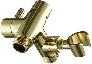 Solid Metal Shower Head Diverter with Holder 3-Way Spray Separately or Both, Adjustable-Angle Bracket, Anti-Leak, Smooth Knob Switch, Easy Install, Universal Replacement Part Solid Metal Shower Head Diverter with Holder 3-Way Spray Separately or Both, Adjustable-Angle Bracket, Anti-Leak, Smooth Knob Switch, Easy Install, Universal Replacement Part