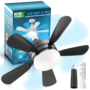 17.7" Socket Fan Light, Stepless Dimmable 3000K-6500K Small Ceiling Fans with Lights and Remote, 3000 Lumens E26/E27 Light Bulb Fan with Reversible Motor, for Bedroom Garage Kitchen Living Room 17.7" Socket Fan Light, Stepless Dimmable 3000K-6500K Small Ceiling Fans with Lights and Remote, 3000 Lumens E26/E27 Light Bulb Fan with Reversible Motor, for Bedroom Garage Kitchen Living Room