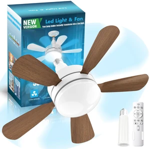 17.7" Socket Fan Light, E26/E27 Light Bulb Fan with Reversible Motor, 3000 Lumens Small Ceiling Fans with Lights and Remote, Dimmable 3000K-6500K for Bedroom Kitchen Living Room Garage 17.7" Socket Fan Light, E26/E27 Light Bulb Fan with Reversible Motor, 3000 Lumens Small Ceiling Fans with Lights and Remote, Dimmable 3000K-6500K for Bedroom Kitchen Living Room Garage