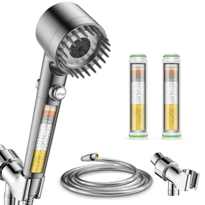 Filtered Shower Head with Handheld 2PCS Filters ShowerHead 4 Spray, High Pressure Shower Heads with ON/OFF Button, Water Softener for Hard Water, 70" Hose, Remove Chlorine Filtered Shower Head with Handheld 2PCS Filters ShowerHead 4 Spray, High Pressure Shower Heads with ON/OFF Button, Water Softener for Hard Water, 70" Hose, Remove Chlorine