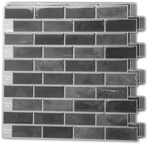 10-Pack Marble Peel and Stick Backsplash, 12 x 12 in, Smoky Black Strong Adhesion, Lightweight, Cuttable, Waterproof, Fadeless, Crack Resistant, for Kitchen, Bedroom, Ideal for Recently Moved 10-Pack Marble Peel and Stick Backsplash, 12 x 12 in, Smoky Black Strong Adhesion, Lightweight, Cuttable, Waterproof, Fadeless, Crack Resistant, for Kitchen, Bedroom, Ideal for Recently Moved