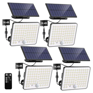 Solar Lights Outdoor 4Pack,Upgraded Solar Lights with Convex Lenses 3 Modes Motion Sensor Solar Flood Light with16ft Cable,IP65 Waterproof Security Lights for Outside Yard Garage Porch Garden Solar Lights Outdoor 4Pack,Upgraded Solar Lights with Convex Lenses 3 Modes Motion Sensor Solar Flood Light with16ft Cable,IP65 Waterproof Security Lights for Outside Yard Garage Porch Garden