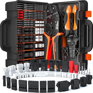 Crimping Tool Connector Kit, 37 Types JST-XH/SM/SYP 2.5mm & Dupont 2.54mm Connectors, 32-20 AWG Ratchet Crimper for JST & Dupont - Assortment for DIY Electronics, RC Models, and 3D Printing Crimping Tool Connector Kit, 37 Types JST-XH/SM/SYP 2.5mm & Dupont 2.54mm Connectors, 32-20 AWG Ratchet Crimper for JST & Dupont - Assortment for DIY Electronics, RC Models, and 3D Printing