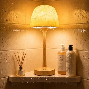 Waterproof Shower Lamp, Bathroom Lamp with Ocean Wave Projector Wood Grain Spa-Like Rechargeable Shower Light with Remote&Touch Control Dimmable,16 RGB Color, Cordless Mood Light for Inside Showe Waterproof Shower Lamp, Bathroom Lamp with Ocean Wave Projector Wood Grain Spa-Like Rechargeable Shower Light with Remote&Touch Control Dimmable,16 RGB Color, Cordless Mood Light for Inside Showe