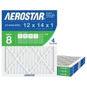 12x14x1 MERV 8 Pleated Air Filter, AC Furnace Air Filter, 4 Pack (Actual Size: 12" x 14" x 1") HVAC, MPR 600/FPR 5, For Dust, Pollen, Pet Dander & Lint 12x14x1 MERV 8 Pleated Air Filter, AC Furnace Air Filter, 4 Pack (Actual Size: 12" x 14" x 1") HVAC, MPR 600/FPR 5, For Dust, Pollen, Pet Dander & Lint