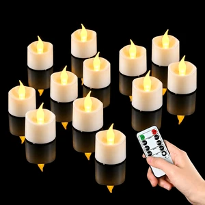 Rechargeable Flameless Tea Lights Candles with Remote Timer, Battery Operated LED Tealight Candles with 2 x 6-Port USB-C Cable for Votive Wedding Table Centerpiece Home Aniversary Decor, 12-Pack Rechargeable Flameless Tea Lights Candles with Remote Timer, Battery Operated LED Tealight Candles with 2 x 6-Port USB-C Cable for Votive Wedding Table Centerpiece Home Aniversary Decor, 12-Pack