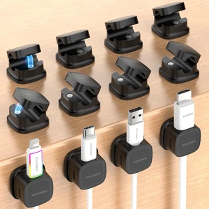 12Pack Magnetic 1sLock Adhesive Cable Clips Cord Organizer Black Desk Cable Accessory, Wire Holder Keeper for Phone Charger Wire, Nightstand, Car, Office & Desktop 12Pack Magnetic 1sLock Adhesive Cable Clips Cord Organizer Black Desk Cable Accessory, Wire Holder Keeper for Phone Charger Wire, Nightstand, Car, Office & Desktop