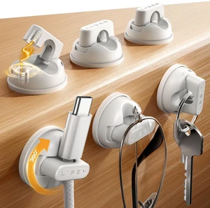 6-Pack Rotatable Cord Holder for Nightstand, 360°Rotating Magnetic Clips, No-Residue Adhesive Cable Management Clips Neatly for Nightstand, Desk, Home, Office, Car, Cubicle Accessories, White 6-Pack Rotatable Cord Holder for Nightstand, 360°Rotating Magnetic Clips, No-Residue Adhesive Cable Management Clips Neatly for Nightstand, Desk, Home, Office, Car, Cubicle Accessories, White