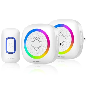 Wireless Doorbell, Plug in Door Bells Wireless Cordless with 2 Receivers, IP66 Waterproof Wireless Door Chime Kit with RGB Light, 400M Wireless Range, 60 Chimes, 5 Volume Level (white) Wireless Doorbell, Plug in Door Bells Wireless Cordless with 2 Receivers, IP66 Waterproof Wireless Door Chime Kit with RGB Light, 400M Wireless Range, 60 Chimes, 5 Volume Level (white)