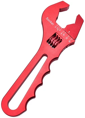 AN Fitting Hose Wrench Adjustable 3AN-16AN Aluminum Red AN Fitting Hose Wrench Adjustable 3AN-16AN Aluminum Red