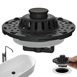 2PCS Universal Metal Bathtub Drain Stopper Hair Catcher, Oil Rubbed Bronze Shower Drain Tub Stopper with Stainless Steel Visible Filter Basket, Upgraded 3 in 1 Pop-up Drain Plug for 1.5 to 2.4" Hole 2PCS Universal Metal Bathtub Drain Stopper Hair Catcher, Oil Rubbed Bronze Shower Drain Tub Stopper with Stainless Steel Visible Filter Basket, Upgraded 3 in 1 Pop-up Drain Plug for 1.5 to 2.4" Hole