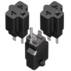 3 Pack 4-in-1 5-15P to 5-15R, 5-20R, 6-15R, 6-20R T Blade Adapter 15 Amp to 20 Amp Household AC Plug, 4 in 1 15A 125V to 20A 250V AC Power Adapter 3 Pack 4-in-1 5-15P to 5-15R, 5-20R, 6-15R, 6-20R T Blade Adapter 15 Amp to 20 Amp Household AC Plug, 4 in 1 15A 125V to 20A 250V AC Power Adapter
