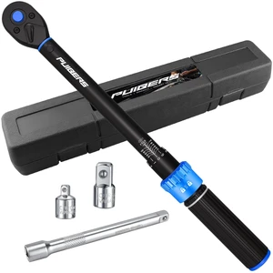 3/8'' Moto Torque Wrench Set 10-110 FT.LB/13.6-149.2 Nm, 72-Tooth Dual-Direction Adjustable Drive Click Torquimetro, Includes 5" Extension Bar & 1/2"/1/4" Adapters for Car/Moto Repair 3/8'' Moto Torque Wrench Set 10-110 FT.LB/13.6-149.2 Nm, 72-Tooth Dual-Direction Adjustable Drive Click Torquimetro, Includes 5" Extension Bar & 1/2"/1/4" Adapters for Car/Moto Repair