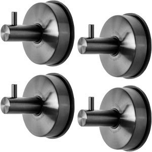 Suction Cup Hooks Shower Towel Holder Stainless Steel Vacuum Bathroom Shower Hook Suction Towel Rack Kitchen Organizer for Bathrobe Loofah Washcloth Brushed Black 4 Pcs Suction Cup Hooks Shower Towel Holder Stainless Steel Vacuum Bathroom Shower Hook Suction Towel Rack Kitchen Organizer for Bathrobe Loofah Washcloth Brushed Black 4 Pcs