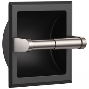 Recessed Toilet Paper Holder for Mega Roll, Black & Brushed Nickel Stainless Steel Tissue Roll Holder Wall Mount for Bathroom Space-Saving Design, in Wall Toilet Paper Dispenser Insert Recessed Toilet Paper Holder for Mega Roll, Black & Brushed Nickel Stainless Steel Tissue Roll Holder Wall Mount for Bathroom Space-Saving Design, in Wall Toilet Paper Dispenser Insert