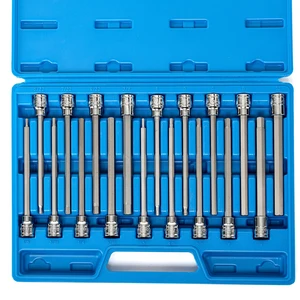 10079A Extra Long Allen Hex Bit Socket Set, 18 Piece SAE and Metric Allen Socket Set, 3/8 Drive, 1/8" 3/8 Inch & 3mm 10mm, 6 Long Allen Hex Socket Bit Set, Allen Head Hex Key Socket Set 10079A Extra Long Allen Hex Bit Socket Set, 18 Piece SAE and Metric Allen Socket Set, 3/8 Drive, 1/8" 3/8 Inch & 3mm 10mm, 6 Long Allen Hex Socket Bit Set, Allen Head Hex Key Socket Set